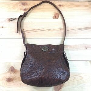 Sharif brown embossed purse bag